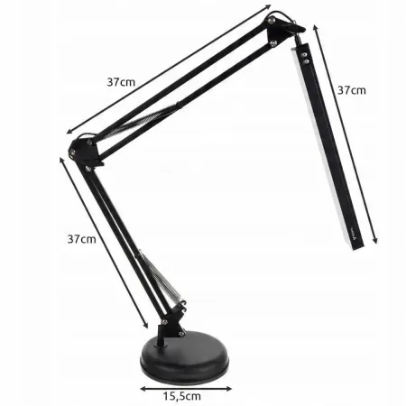 Lampka biurkowa Izoxis Lampa Kreślarska LED czarny moc do 5,6 W