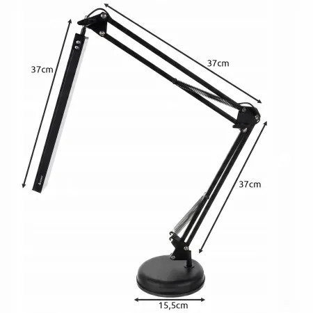 Lampka biurkowa Izoxis Lampa Kreślarska LED czarny moc do 5,6 W